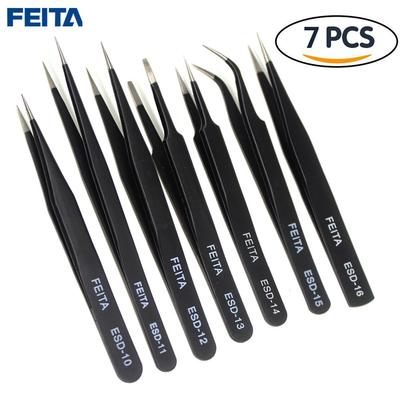 Precision Tweezer Set - FEITA Professional ESD Stainless Steel Antistatic Tweezers Kit